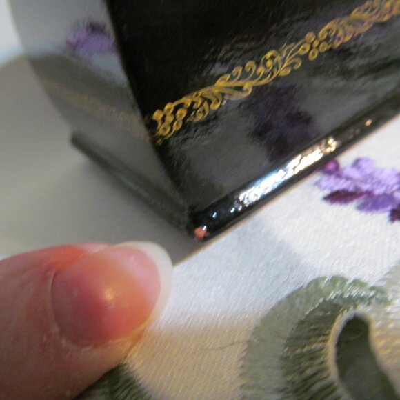 Russian Black Lacquer Box Tale of Tsar Saltan Swan Princess Mstera Signed - Picture 16 of 16